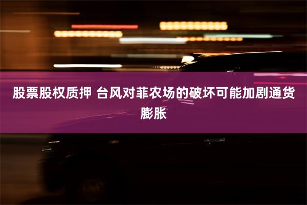 股票股权质押 台风对菲农场的破坏可能加剧通货膨胀