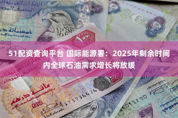 51配资查询平台 国际能源署：2025年剩余时间内全球石油需求增长将放缓