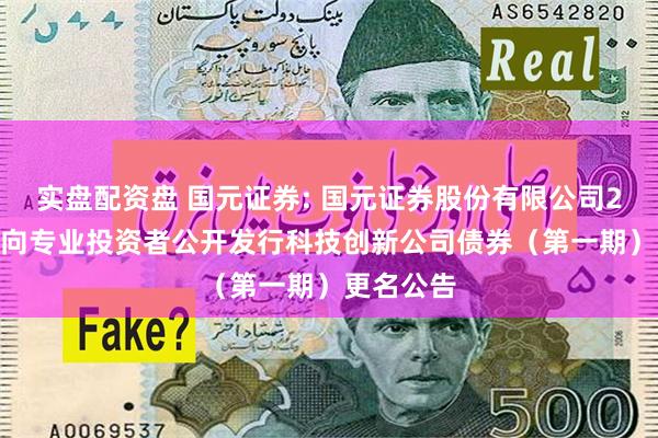 实盘配资盘 国元证券: 国元证券股份有限公司2025年面向专业投资者公开发行科技创新公司债券(第一期)更名公告